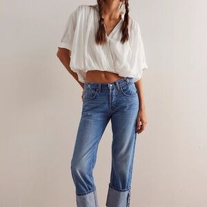 Free People Blue Boyfriend Jeans
